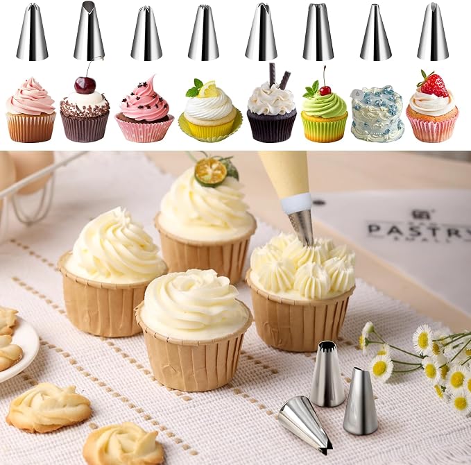23-Piece Cookie Press Set,Cookie Press Gun Decorating Kit with 13 Stainless Steel Disksand 8 Piping Tips and Cleaning Brush,Holiday Baking and Everyday Treats, Essential Baking Supplies