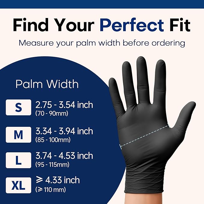 Supmedic Medical Soft Max™ Nitrile Exam Gloves, 1000Pcs Latex-Free Powder-Free Food Safe Clean Cooking Disposable Glove Black
