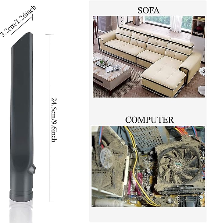 Vacuum Accessories & Attachments for Dyson Ball Animal 2, 3, DC58 DC59 V6 V7 V8 V10 V11 V15 - Flexible Crevice Tool for Hard to Reach Places & Dust Brush Attachment Kit - HouseHold Cleaning Tool Kit