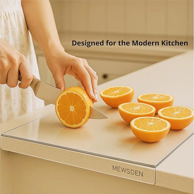 House Warming Gifts New Home - Engraved Acrylic Cutting Board with Counter Lip, Clear Countertop Protector Housewarming Gifts for Women Man Couples First House New Apartment Aesthetic Kitchen Decor