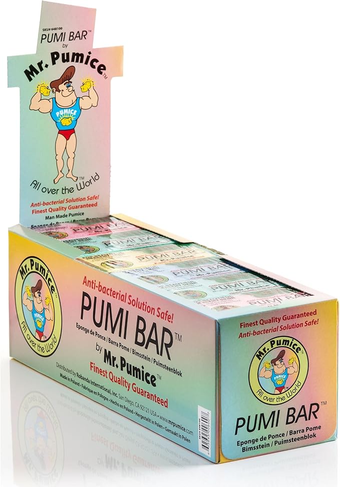 Mr. Pumice PUMI Bar Medium Grit Assorted Colors 24 Pack Display