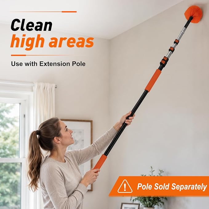LAANPOLE Cobweb Duster, Spider Web Brush for Cleaning, Professional Ceiling and Corner Dusters for Outdoor Indoor Use