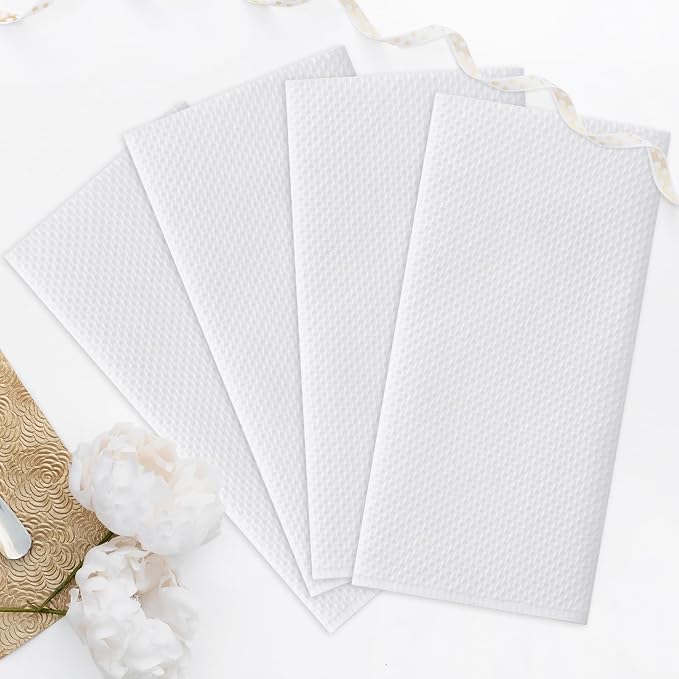 Kitinjoy 100% Cotton Waffle Weave Kitchen Towels (20 X 28 Inches, White), 4-Pack Super Soft and Absorbent Dish Towel for Drying Dishes