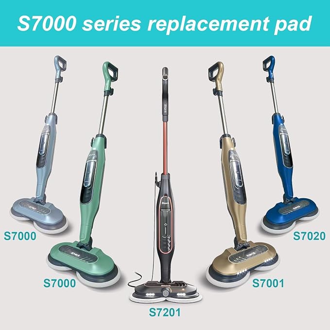 AIR U+ S8201 Pads Replacement Steam Mop Pads for Shark S8201 S7001 S8001 S7201 S7000AMZ S7000 S7005 S7020 S7001C Series Steam & Scrub All-in-One Scrubbing Mop, 4 Pack