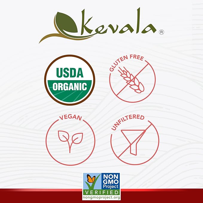 Kevala Organic Raw Apple Cider Vinegar - Unfiltered and Unpasteurized Vinegar for Cooking and Beauty, Addition to Your Routine for Gut Health and Metabolism Support, Salad Dressing Ingredient, 128 oz
