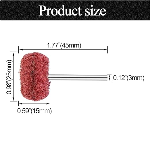 100pcs 1" Abrasive Wheel Buffing Polishing Wheel Set for Rotary Tool, with 3mm Shaft for Rust Removal Deburring Metal Polishing (Brown 120#)