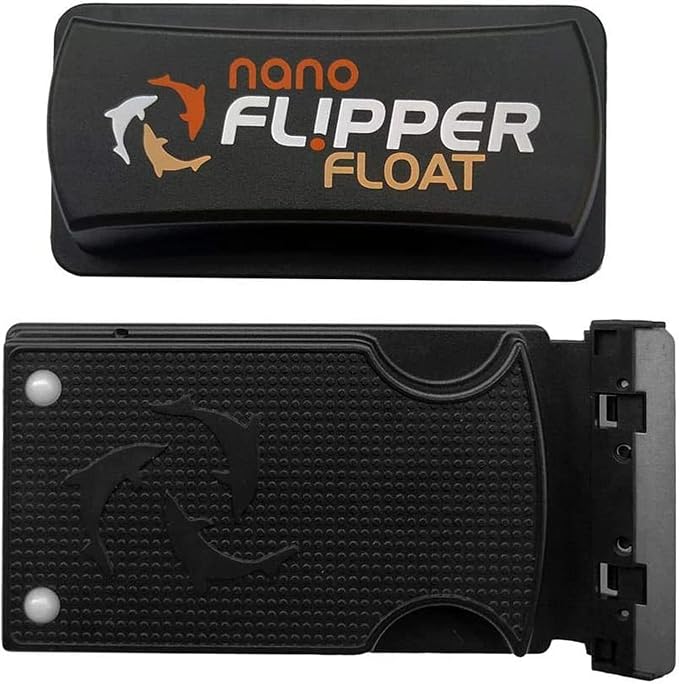 Flipper Cleaner Float - 2-in-1 Floating Magnetic Aquarium Glass Cleaner - Fish Tank Cleaner - Scrubber & Scraper Aquarium Cleaning Tools - Floating Fish Tank Cleaner, Nano
