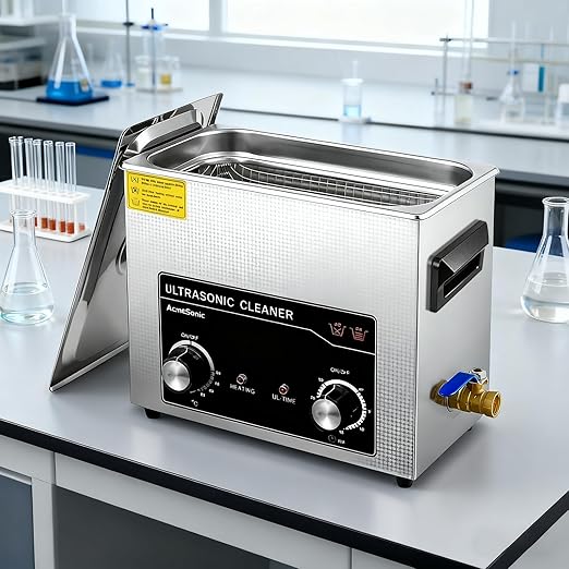 Commercial Ultrasonic Cleaner with Knob, 6L Professional Ultrasonic Cleaner, 40kHz with Heater and Timer for Tools, Jewelry, Watches, Glasses, Dentures, and Small Metal Parts