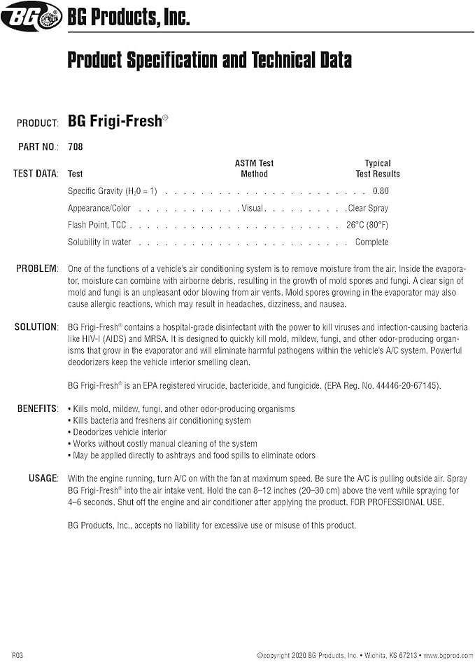 Smilyeez Listing for BG Frigi-Fresh Small 1 Ounce Spray Can PN 7083 (1 Can) Eliminate Odors & Pocket Screwdriver