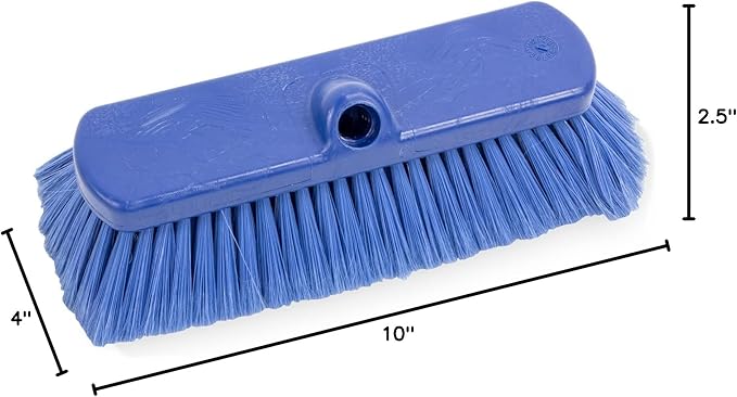 SPARTA 41278EC14 Flo-Thru Plastic Wall Scrub Brush, Equipment Brush With Soft Nylex Bristles For Industrial Kitchens, Hospitals, Commercial Cleaning, 4 Inches, Blue, (Pack of 12)