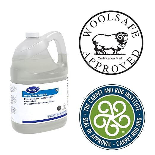 Diversey 101109737 Heavy Duty Prespray to Clean Heavily Soiled Carpets & Remove Stains, Floral Fruity Scent, Liquid Concentrate, 1-Gallon (Pack of 4)