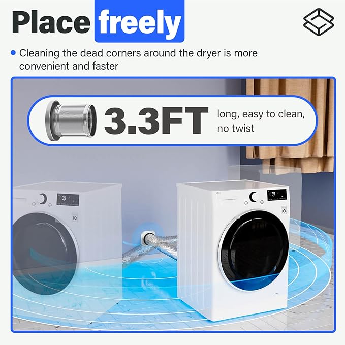 Magnetic Dryer Vent MV-180 Connector Kit, 4 Inch for Tight Spaces, Strong Magnetic Seal, Easy Quick Installation, Improves Airflow & Safety, Easy to Clean