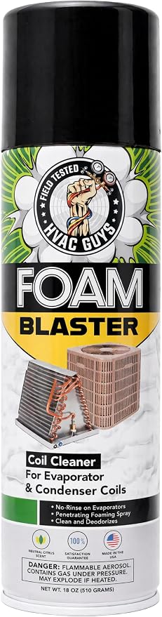 Leak Saver Foam Blaster AC Coil Cleaner Foam Spray | HVAC Coil Cleaner for AC Unit | Professional Deep-Penetrating Formula for Evaporator (No Rinse) & Condenser (Light Rinse)