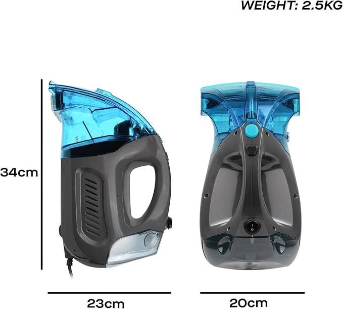 Hausmeister Hydroflex Carpet Cleaner Machine, Upholstery Cleaner Machine for Couch, Car Seats & Pet Stains, 500W Powerful Handheld Deep Cleaner with 3 Brush Heads (Machine + 0 solution)