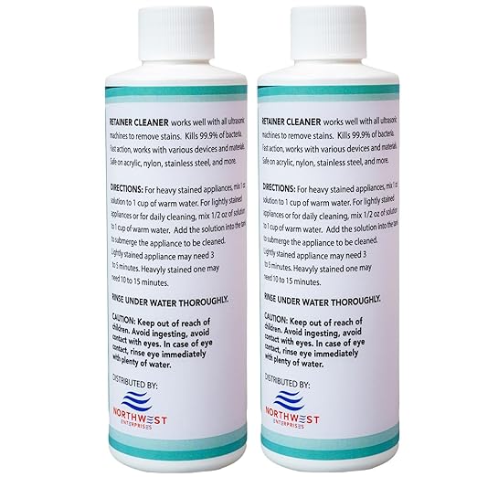 Ultrasonic Retainer Cleaner Solution Concentrate - Ultrasonic Denture Cleaner for Ultrasonic Machines - Cleans Mouthguards, Invisalign, and Nightguards - Updated Formula (Mint) (16 Ounces)
