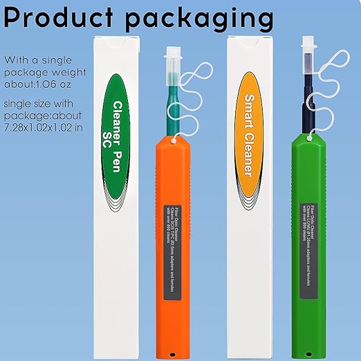4pack Fiber Optic Cleaner Cleaning Pen Box Kit,FC SC ST LC 2.5/1.25mm Interface Fiber Optic Cleaner Tools,800+ Cleans,Optical Fiber Cable Connector Endface Optical Clean Tool Set