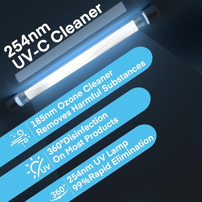 12L Nail Tools Cleaning Machine, Professional Dual Lamps System Cabinet with Digital Timer for Salon, Spa, Beauty, Barber & Home Metal Tools