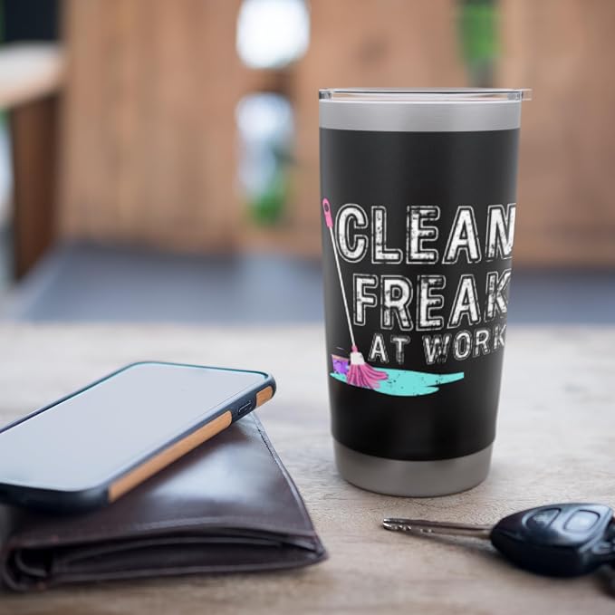 Clean Freak at Work Cleaning Stainless Steel Insulated Tumbler