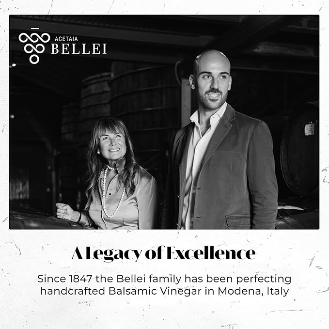 Acetaia Bellei Aged Balsamic Vinegar of Modena - Italian Aceto Balsamico di Modena IGP Certified, Product from Italy, Sweet & Sour, Perfect for Seafood, Salads, Fruit, and Cheese, Precious Yellow 1.24 - 250ml