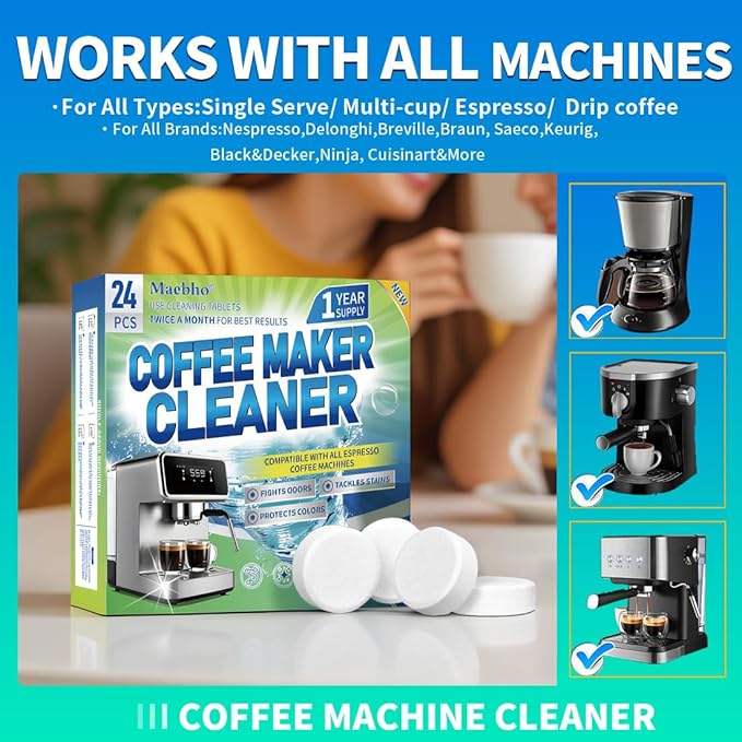 Coffee Maker Cleaner & Descaler Tablets and Garbage Disposal Cleaner and Deodorizer Tablets