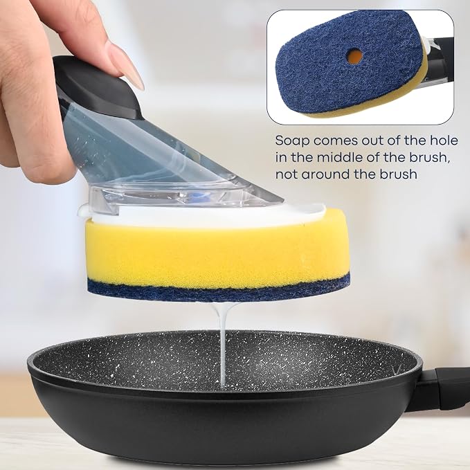 Soap Dispensing Dish Brush + Sponge Brush Refills