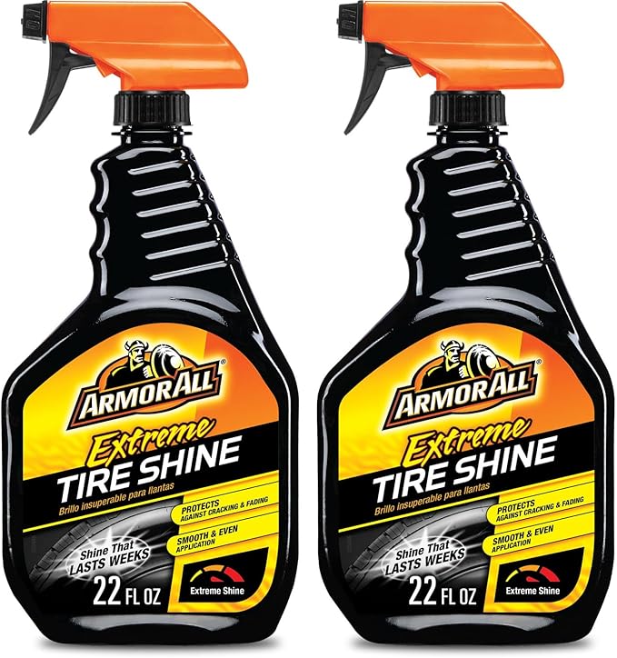 Armor All Tire Shine, One-Step Tire Shine Spray for Precise, Even Shine and Minimal Overspray, 2 Count