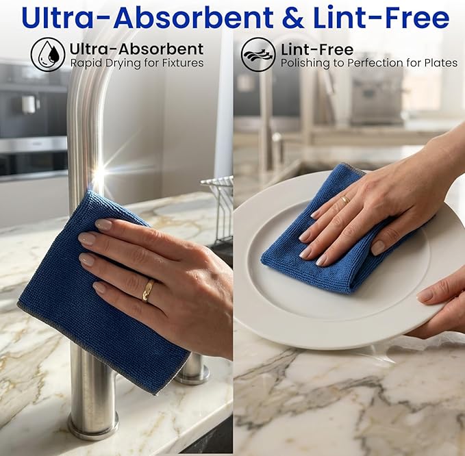 Electric Spin Scrubber & Wire Dishcloths 10 Pack Bundle – Cordless Power Scrubber 120 Min IPX7 Waterproof 8 Brush Heads + 8x8in Double-Layer Non-Scratch Reusable Cleaning Cloths