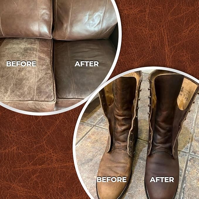 Leather Better Natural Leather Furniture Conditioner - for Boots, Shoes, Purses, Car Seats, Jackets, and Couches/Restore Moisture and Prevent Cracking (40.2 oz)