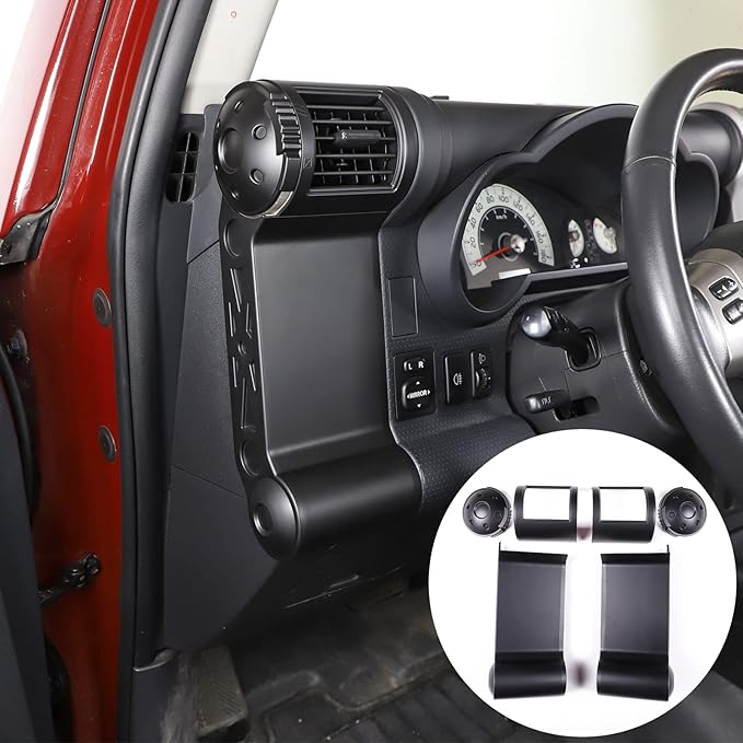 Dashboard Side Air Outlet Frame ABS Car Dashboard Side Air Outlet Frame Decorative Panel for Toyota FJ Cruiser (XJ10) 2007-2022 A/C Air Vent Kit Interior Accessories (Matte black)