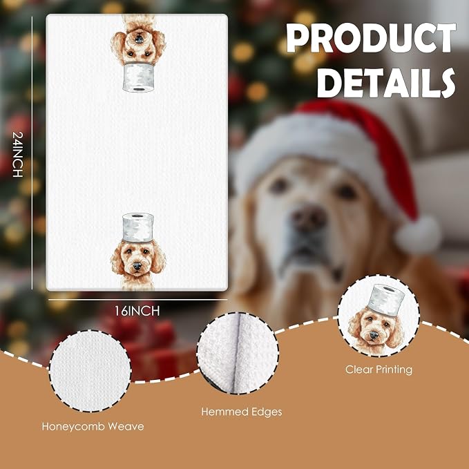 Funny Poodle Bathroom Hand Towels Set of 3, Poodle Decor Hand Towels for Bathroom, Poodle Mom Gifts, Gifts for Poodle Lovers, Kids Bathroom Decor, Dog Bathroom Decor, 16x24 Inch
