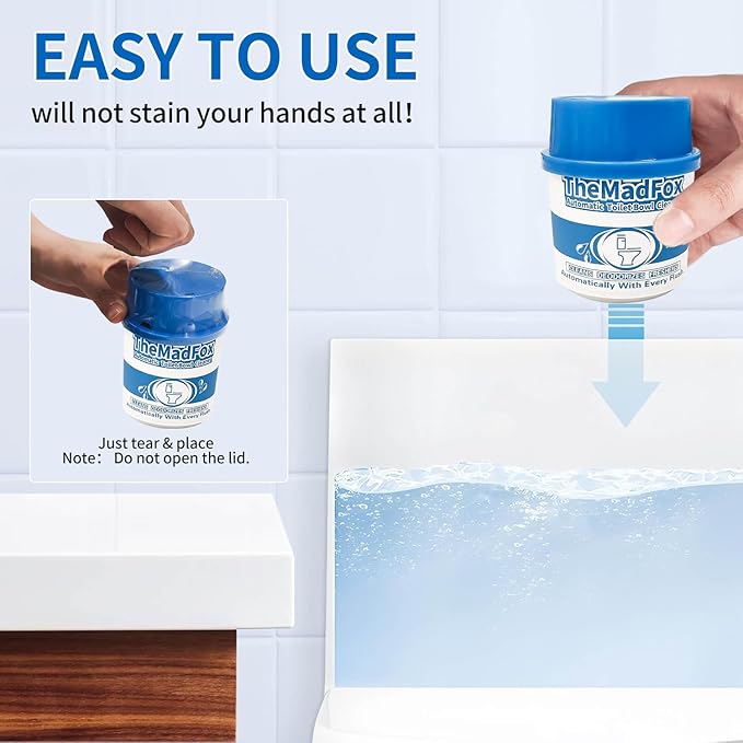 6 Pcs Probiotic Toilet Bowl Cleaner Bottle, Automatic Toilet Tank Cleaner with Enzyme-Powered Stain & Limescale Prevention, Safe for Plumbing & Septic Safe