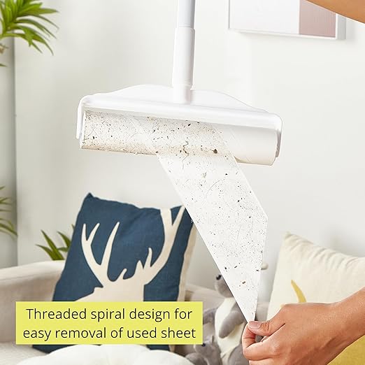 True & Tidy® White Clean Everywhere Spray Mop Kit with Three Interchangeable Heads and Refillable Tank- Includes Head, Round, and Window Squeegee Attachments with StickyPro XL Lint Roller