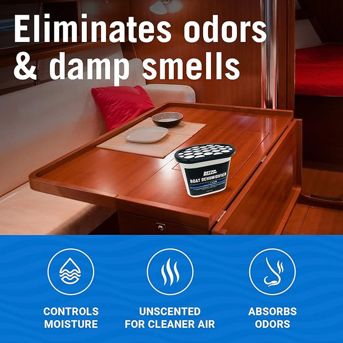 Moisture Absorber with Activated Charcoal Dehumidifier Bucket, Unscented Odor Absorber for Closet Basement Bathroom Boat RV, Disposable No Refill - Better Boat