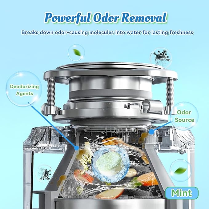 Laundry Detergent Sheets Fresh Linen 240 Loads & Garbage Disposal Cleaner Tablets Mint 24 Pack