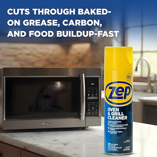 Zep Stainless Steel Cleaner Polish 14 oz (1 unit) & Oven Grill Cleaner 19 oz (1 unit) ECBD004 - Kitchen Cleaning Made Easy for Appliances, Grills, & Ovens