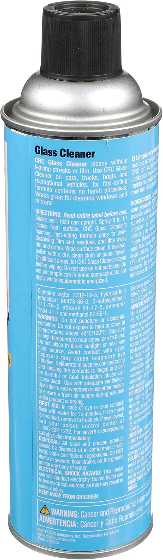 CRC 05401 - Glass and Dash Professional Grade Foaming Ammonia Power Cleaner (12 Pack of 18 Oz Cans)