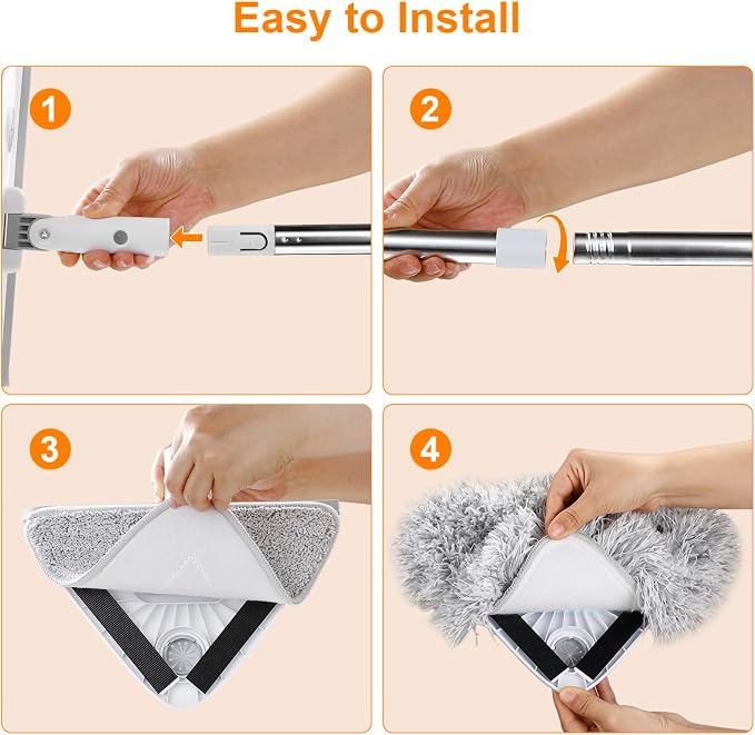 MUEE 3 in 1 Professional Window Squeegee for Home, 78" Window Cleaning Kit with Extension Pole, Tall Wall Cleaner Mop with Long Handle for Outdoor & Indoor Use