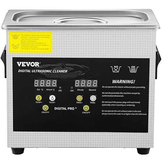 VEVOR 3L Upgraded Ultrasonic Cleaner (200W Heater,120W Ultrasonic) Professional Digital Lab Ultrasonic Parts Cleaner with Heater Timer for Jewelry Glasses Parts Cleaning