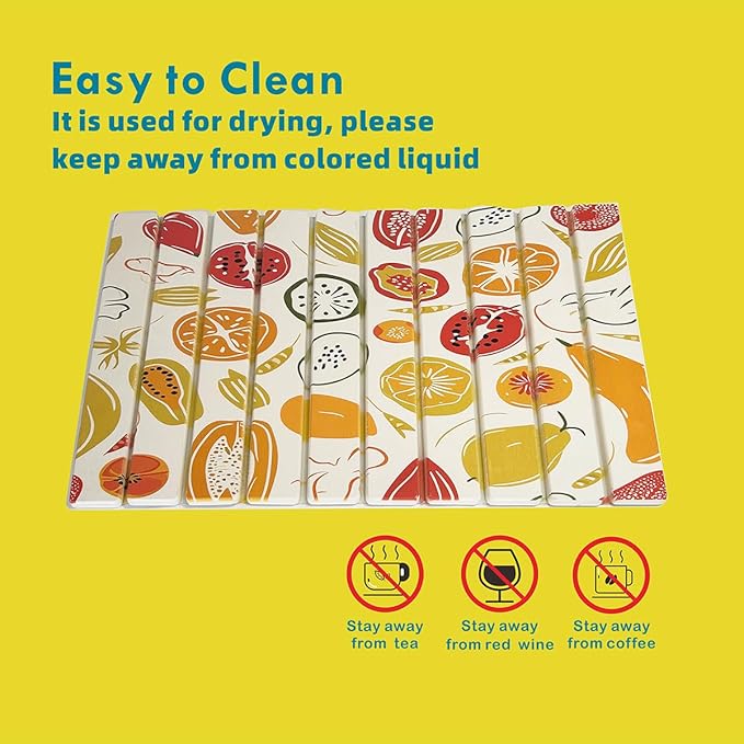 Large Stone Drying Mat for Kitchen Counter,24x16 Inch Fast Drying & Super Absorbent Diatomaceous Earth Sink Mat, Collapsible Dish Drying Stone for Dishes, Bottles, Cups, Matches Any Countertop