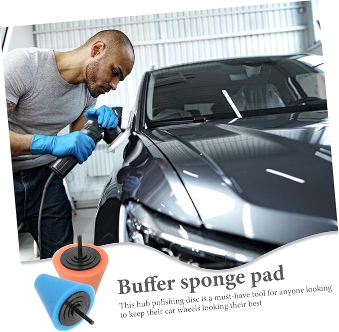 4pcs Polishing Sponge Pads Buffers for Car Wheel Detailing Buffing Discs for Drill Attachment for Automotive Polishing and Cleaning