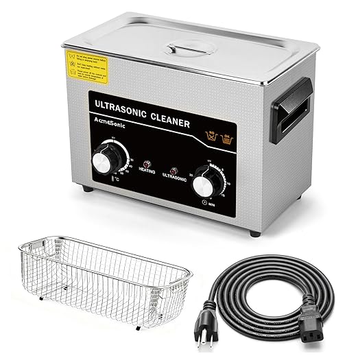 Commercial Ultrasound Cleaning Machine with Knob, 4L Professional Ultrasonic Cleaner, 40kHz with Heater and Timer for Tools, Jewelry, Watches, Glasses, Dentures, and Small Metal Parts
