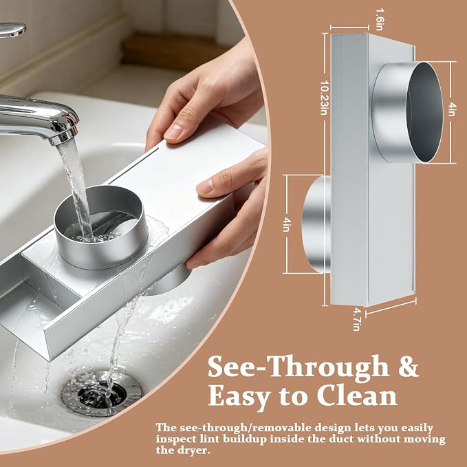 Periscope Dryer Vent, 0-5" Adjustable Dryer Vent Stainless Steel Telescoping Tight Space Low Profile Dryer Vent Connector Kit Flat Duct Exhaust Hose Close to the Wall Space-saving Replacement Vents