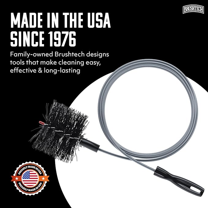 Brushtech Dryer Vent Cleaning Brush - 10-Foot Flexible Duct Cleaning Tool with Non-Kinking Spring for Lint Removal, Improved Airflow, Safer Dryers - Made in the USA, House Maintenance Supplies