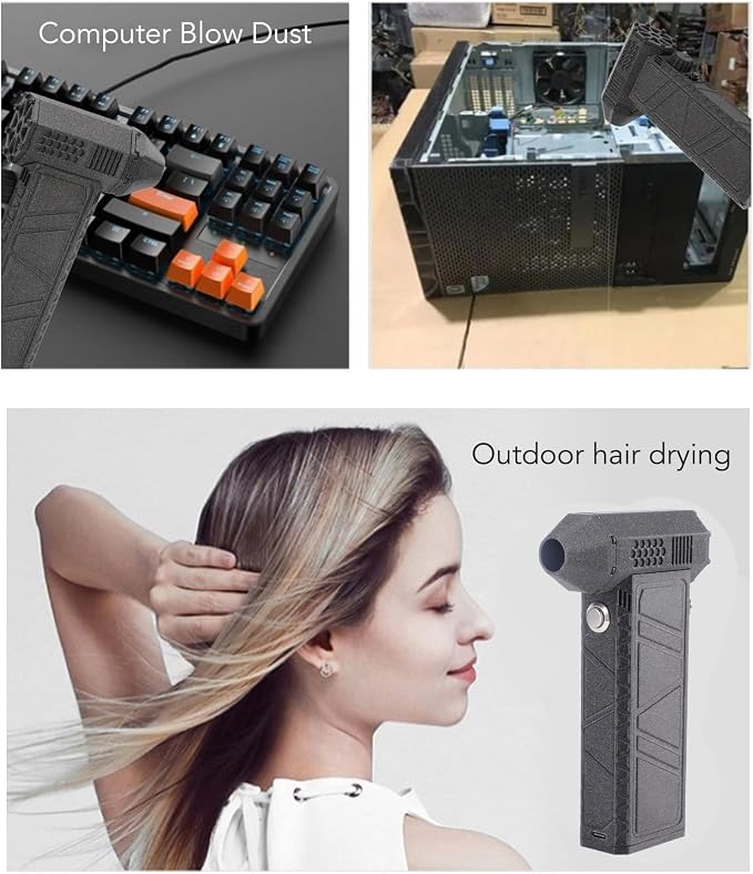 Electric Duster High Power Blower, Electric dusr 200000RPM, blor Gun for Cleaning Keyboard PC Host Type C Fast Charging Stepless Speed Adjustable, Cordless Portable Blower
