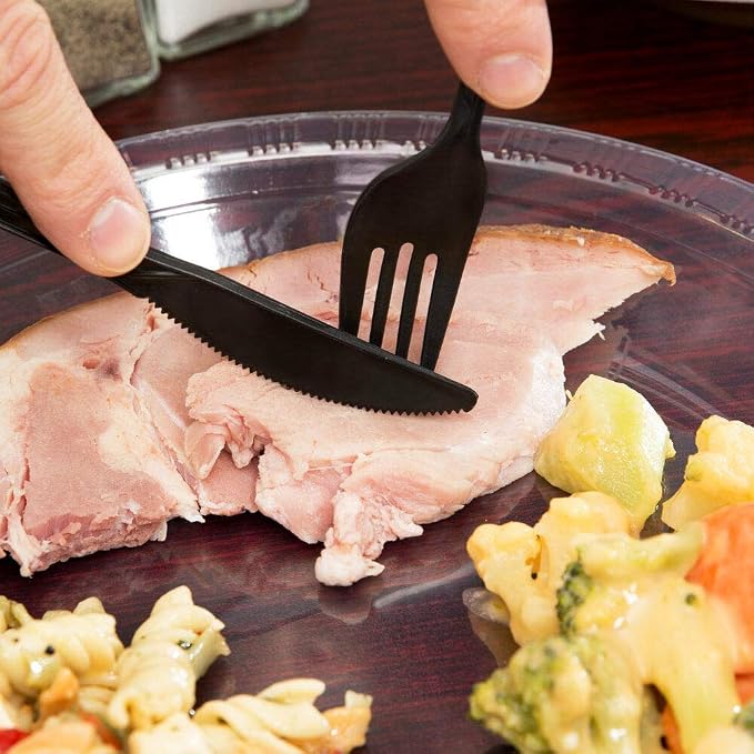450 Plastic Cutlery Packets - Knife Fork Spoon Napkin Salt Pepper Sets | Black Silverware Sets Individually Wrapped Cutlery Kits, Bulk Plastic Utensil Cutlery Set Disposable To Go Silverware