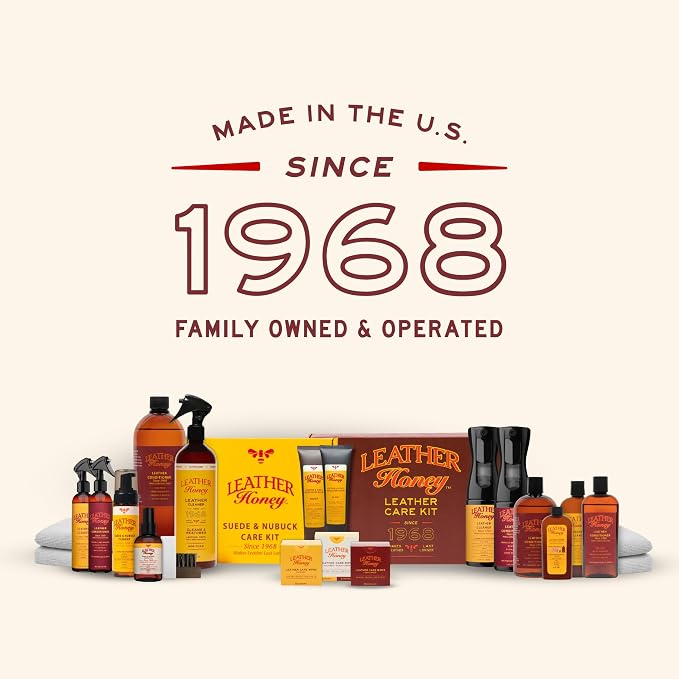 Leather Honey Brown Recoloring Balm & 8oz Cleaner