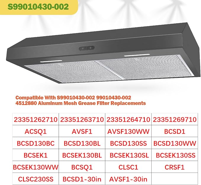 S99010430-002 Compatible Broan Range Hood Filter - 15-3/4" x 13-7/8" - 2 Pack Nutone Range Hood Filter Replacement