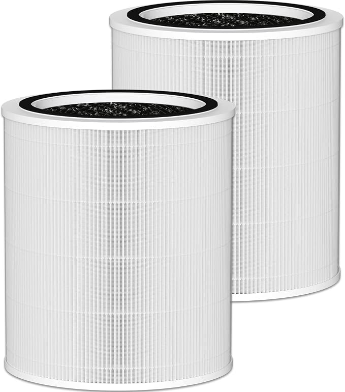 Core 400S H13 True HEPA Replacement Filter Compatible with LEVOIT Core 400S Smart WiFi Air Cleaner Purifier, Core 400S-RF-PA (LRF-C401-YUS), 3-in-1 Activated Carbon Pre-Filter 2 Pack, White