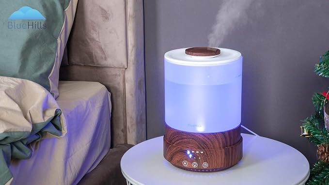 BlueHills Premium 2500 ML XL Essential Oil Diffusers - 30 Hr Run Aromatherapy Diffuser & Air Humidifier Mist for Large Room - 7 LED Colors Oil Diffuser Essential Oils for Home w/Auto Shut Off - F003