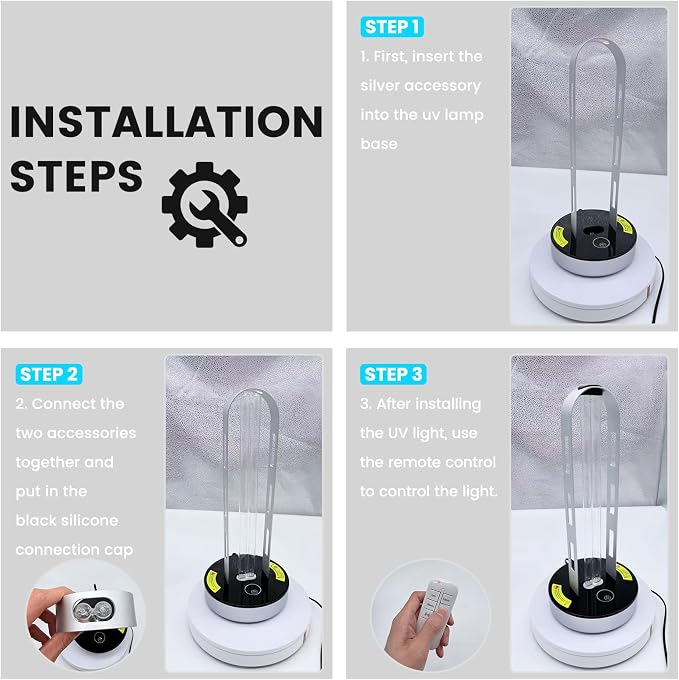 UV Light Sanitizer, 100W Ultraviolet Lamp with Remote Control for Bed Bugs and Dust Mites, Home Disinfection Device UV Lamp with Motion Sensor,3 Speed Timings for Home, Room & Kitchen